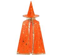 OMEWEE Wizard Cape Kids Witch Cloak with Hat Halloween Child Fancy Dress Child Dress Up Accessories for Witch Cosplay Costumes Orange F