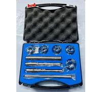 Omex 5 Pcs Carbide Tipped Cutter Set Small Engines Valve Seat Face Cutters 45, 70 (20 Bore Degree) + 1 Arbor Rod + 2 Guides + 1 Handle Fitted in Plastic Box