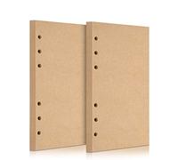 OMEYA 160 Sheets/320 Pages A6 Refill Paper, 2 Packs, Brown, Classic Style, 10.5 x 17 cm, 6 Hole Planner Inserts, Thick 100gsm Paper, Suitable for Notebooks and Journals