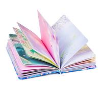 OMEYA PU Leather Colorful Blank Writing Journal for Women, Hardcover Notebooks Personal Diary, Beautiful Journal to Write in, Art Sketchbook, Gift for women Girls, 258 Pages（deep blue & moon）