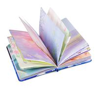 OMEYA PU Leather Colorful Blank Writing Journal for Women, Hardcover Notebooks Personal Diary, Beautiful Journal to Write in, Art Sketchbook, Gift for women Girls, 258 Pages （Light blue & girl）