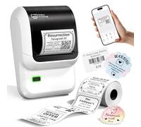 Omezizy M100 Label Maker Machine, 2-inch Bluetooth Thermal Label Maker, Portable Label Sticker Printer Machine with Waterproof Labels for Small Business, Retail, Home, Office, School, White