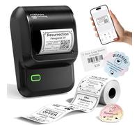 Omezizy M100 Label Maker Machine, 2-inch Bluetooth Thermal Label Maker, Portable Label Sticker Printer Machine with Waterproof Labels for Small Business, Retail, Home, Office, School, Black