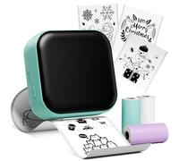 Omezizy Print Pods Sticker Printer - M02X Portable Mini Thermal Printer, Sticker Maker Machine Bluetooth for Graphic Diagrams, Study Notes, DIY Creation, Mini Printers for Phone & Tablet, Green