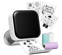 Omezizy Sticker Printer - M02X Print Pods Mini Thermal Printer for Phone & Tablet, Sticker Maker Machine Bluetooth for Graphic, Study Notes, DIY Creation, Anatomical Diagrams, White