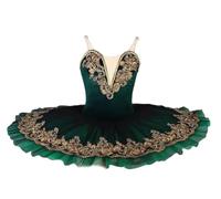 Omfpafeu Professional Tutu Child Swan Lake Stage Competition Costumes Kids Pancake Ballerina Dress Ballet,Green,120