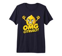 OMG Citrusly Funny Angry Lemon Pun Funny Food Citrus Pun Premium T-Shirt
