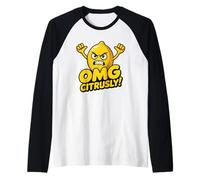 OMG Citrusly Funny Angry Lemon Pun Funny Food Citrus Pun Raglan Baseball Tee