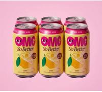OMG Fibre Soda - Low Sugar Sparkling Soft Drink with Plant-Based Fibre & Real Fruit Juice | Functional Soda with Organic Apple Cider Vinegar | Low Calorie Fizzy Drink (Pack of 6, Yuzu)