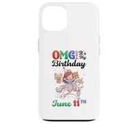 OMG Its My Birthday Born On June 11th Girl With Present Bear Case for iPhone 13