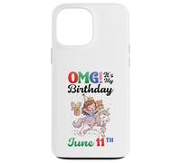 OMG Its My Birthday Born On June 11th Girl With Present Bear Case for iPhone 13 Pro Max