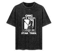 OMG It's R2D2 Men T-Shirt Graphic Mens Cotton Casual Black Tee Shirt S