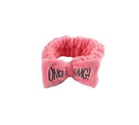 OMG Letter Bow Headbands Versatile Girls Women Wash Face Soft Turbans Elastic Hair Bands Coral Fleece Makeup Assistant Headwear(3)