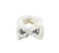 OMG Letter Bow Headbands Versatile Girls Women Wash Face Soft Turbans Elastic Hair Bands Coral Fleece Makeup Assistant Headwear(6)