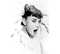 OMG Printing Audrey Hepburn Black & White Poster/Print/Picture Satin Photo Paper - A4-210mm x 297mm