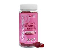 OMG! Retinol, Biotin & Selenium + Collagen producing Vitamin | Hair, Skin & Nails Beauty Gummies (60) by OhMyGummie | Multivitamins & Minerals (A, C, D, E, B6, B12 & Zinc) | Vegetarian & Gelatin-Free