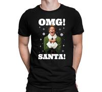 OMG Santa Christmas Elf Men's T-Shirt, black, L