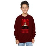 OMG Santa I Know Him Sweatshirt Elf Burgundy 12-13 Years