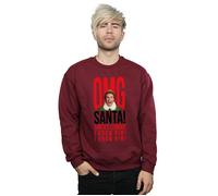 OMG Santa I Know Him Sweatshirt Elf Burgundy L