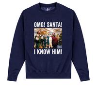 OMG Santa Photo Sweatshirt Elf Navy S