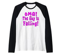 OMG! The Sky is Falling! Funny Quotes Raglan Baseball Tee
