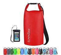 OMGear Waterproof Dry Bag Backpack Waterproof Phone Pouch 40L/30L/20L/10L/5L Floating Dry Sack for Kayaking Boating Sailing Canoeing Rafting Hiking Camping Outdoors Activities (Red, 10L)