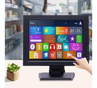 OMGGYER 15 Inch LCD Touch Screen Registration Register Small Business Cash Register Monitor for VGA USB PC VOD POS Registration Register Cash Register System Retail for Retail, Catering, Hospitality