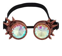 OMGREAT Kaleidoscope Glasses for Raves Steampunk Goggles with Rainbow Prism Diffraction Crystal Lenses