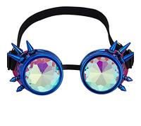 OMGREAT Kaleidoscope Glasses for Raves Steampunk Goggles with Rainbow Prism Diffraction Crystal Lenses