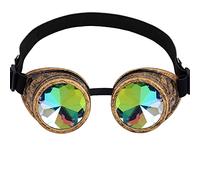 OMGREAT Kaleidoscope Glasses for Raves Steampunk Goggles with Rainbow Prism Diffraction Crystal Lenses