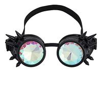 OMGREAT Kaleidoscope Glasses for Raves Steampunk Goggles with Rainbow Prism Diffraction Crystal Lenses