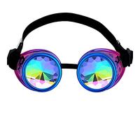 OMGREAT Kaleidoscope Glasses for Raves Steampunk Goggles with Rainbow Prism Diffraction Crystal Lenses