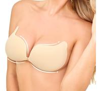 OMGREAT Stick on Bra - Invisible Adhesive Push Up Bra for Women, Backless Strapless Reusable Sticky Bra for Backless Dresses, Wedding, Party, Enhance Cleavage Lift Nude A