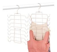 OMHOMETY 2 Pack Bra Hanger, Space Saving Tank Top Hanger, Sturdy Metal Sport Bra Holder, Closet Organizers and Storage, Rose Gold