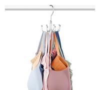 OMHOMETY Bra Hanger for Closet, Tank Top Organizer, Max 24 Capacity Rotatable Metal Space Saving Hanger Sport Bra Storage, Silver 1 Pack