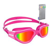 OMID Kids Swim Goggles, P2mini Polarized Swimming Goggles Comfortable for Age 6-14 (G1MINI-Rose-Red)