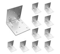 OMIDEAS 10 x Corner Brackets (100 x 100 x 100) Angle Reinforced Metal Braces Wood Timber Galvanised Steel Sheet Connecting Joining Fixing L Repair Connector