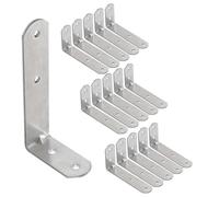 OMIDEAS 15 x Angle Bracket (50 x 100 x 25) 90 Degree Right Shelf Corner Brace Plate Wood Metal Connecting Fixing Joining Repair Support L Galvanised Connector