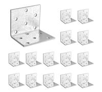 OMIDEAS 15 x Angle Brackets (40 x 40 x 60 x 2) Corner Metal Braces Wood Timber Galvanised Steel Sheet Connecting Joining Fixing L Repair Connector