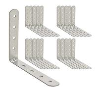 OMIDEAS 20 x Angle Bracket (100 x 100 x 16) 90 Degree L Shape Corner Brace Plate Wood Metal Connecting Fixing Joining Repair Support Galvanised Connector