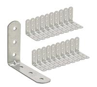 OMIDEAS 20 x Angle Bracket (40 x 40 x 16) 90 Degree L Shape Corner Brace Plate Wood Metal Connecting Fixing Joining Repair Support Galvanised Connector