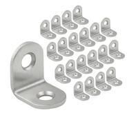 OMIDEAS 20 x Angle Brackets (20 x 20 x 16) 90 Degree L Shaped Corner Brace Bracket for Wood Fixing Joining Repairing Furniture Shelves Stainless Steel Support Connector Silver with Screws