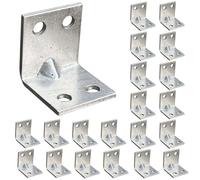 OMIDEAS 20 x Corner Brackets (20 x 20 x 20) Angle Reinforced Metal Braces Wood Timber Galvanised Steel Sheet Connecting Joining Fixing L Repair Connector