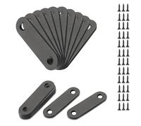 OMIDEAS 20 x Flat Joining Plates (56 x 16 x 2) Straight Mending Joining Fixing Repairing Flat Bracket Shelf Support Black Stainless Steel Connector