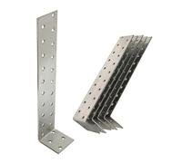 OMIDEAS 5 x Anchor Brackets (40 x 200 x 40) Metal Steel Tie Strap Corner L Steel Angle Timber Wood Joining Fixing Galvanised Connector