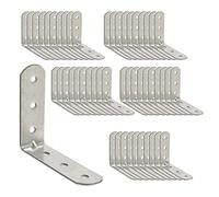 OMIDEAS 50 x Angle Bracket (40 x 40 x 16) 90 Degree L Shape Corner Brace Plate Wood Metal Connecting Fixing Joining Repair Support Galvanised Connector