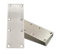 OMIDEAS 8 x Flat Joining Plates (140 x 50 x 2) Fixing Perforated Metal Brace Bracket for Timber Wood Sleeper Stainless Steel Repair Connector Silver