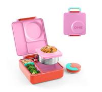 Omie B8983 OmieBox Kids Bento Lunch Box, Stainless Steel Bowl, Pink Berry