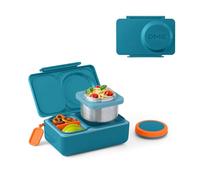 OmieBox UP bento Box for Kids | Insulated Lunch Box | Leak Proof Thermos Food jar | Cooler ice Pack | 2 Compartments (Teal Green)