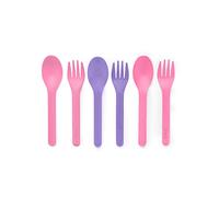 OmieBox Utensil Refill Pack for OmiePod - Matches Bubble Pink or Lilac Purple OmieBox Utensil Set with Case - Reusable, Travel, Lunch Boxes - 6 pieces total (3 spoons + 3 forks) PODS NOT INCLUDED